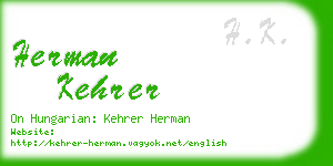 herman kehrer business card